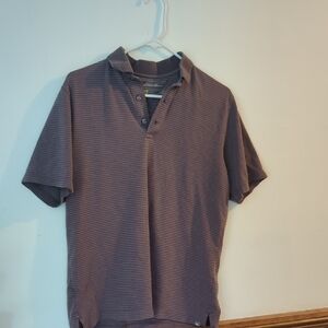 Eddie Bauer Travex Men's Striped Polo Shirt - Grey Size Small